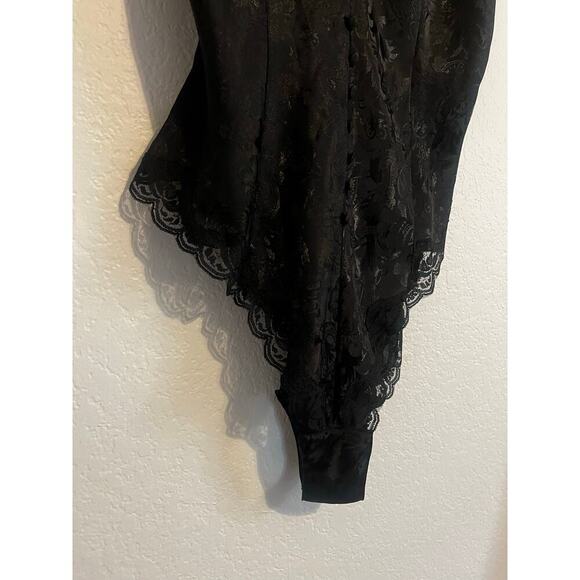 Victoria's Secret Vintage Gold Label Lingerie Lace Teddy Onesie Black Medium - Picture 4 of 10
